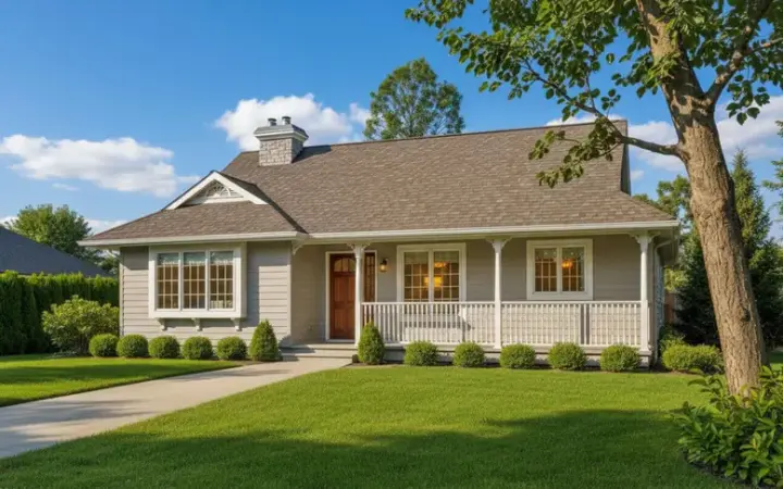 Traditional house plans 35-263 - front exterior, 1,383 sq ft, 3 bed, 2 bath house plans | Monster House Plans