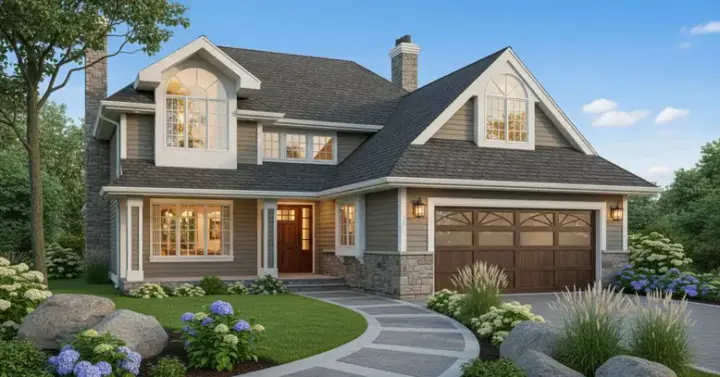 Traditional house plans 35-266 - front exterior, 1,887 sq ft, 3 bed, 2 bath house plans | Monster House Plans
