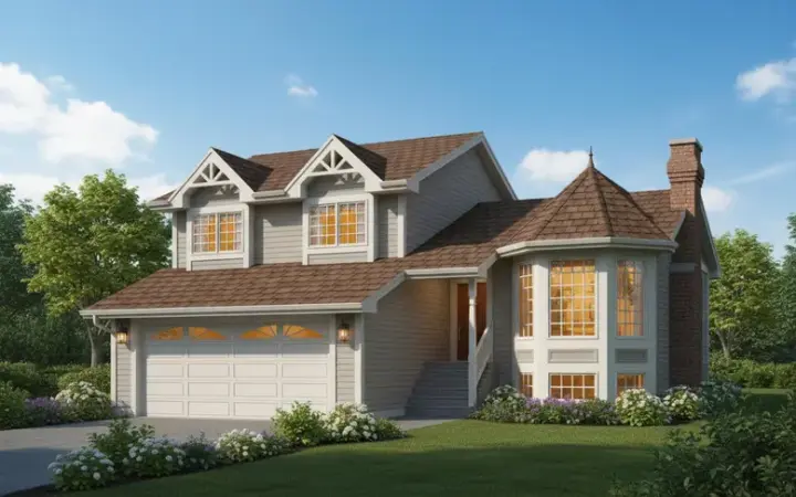 Traditional house plans 35-283 - front exterior, 1,691 sq ft, 3 bed, 2 bath house plans | Monster House Plans