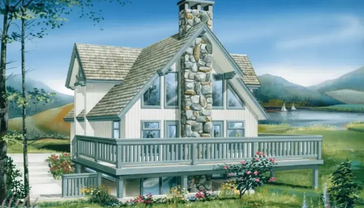 Contemporary house plans 35-285 - front exterior, 1,778 sq ft, 3 bed, 2 bath house plans | Monster House Plans