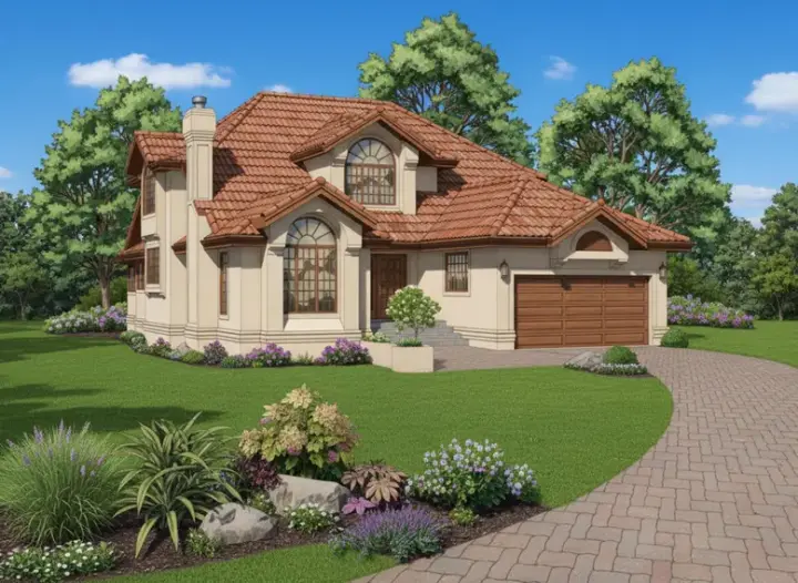 Florida house plans 35-291 - front exterior, 2,852 sq ft, 3 bed, 2 bath house plans | Monster House Plans