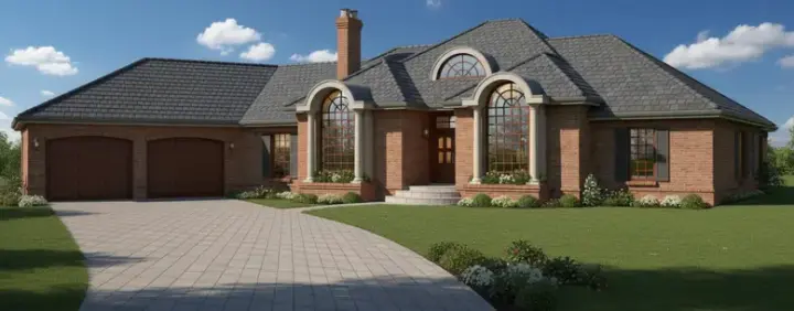 Contemporary house plans 35-292 - front exterior, 2,959 sq ft, 4 bed, 2 bath house plans | Monster House Plans