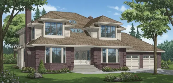Traditional house plans 35-293 - front exterior, 3,089 sq ft, 4 bed, 3 bath house plans | Monster House Plans