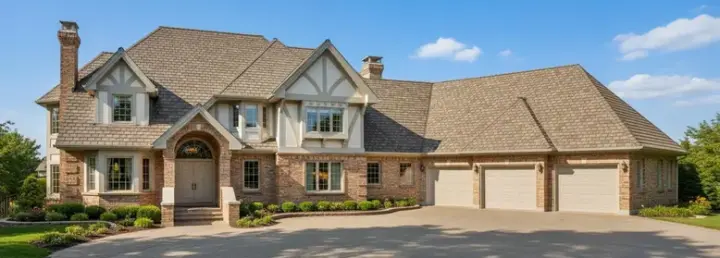 European house plans 35-295 - front exterior, 4,088 sq ft, 4 bed, 3 bath house plans | Monster House Plans