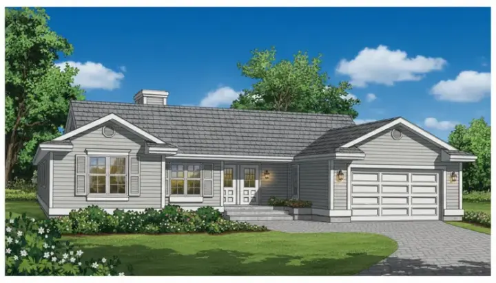 Traditional house plans 35-304 - front exterior, 1,666 sq ft, 3 bed, 2 bath house plans | Monster House Plans