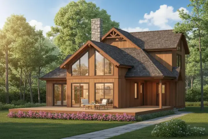 Contemporary house plans 35-308 - front exterior, 1,783 sq ft, 3 bed, 2 bath house plans | Monster House Plans