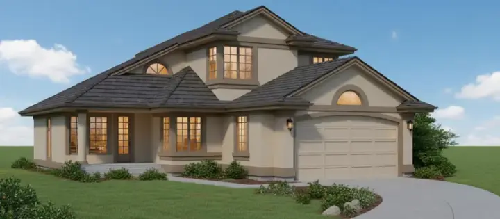 Southwest house plans 35-309 - front exterior, 2,031 sq ft, 3 bed, 2 bath house plans | Monster House Plans