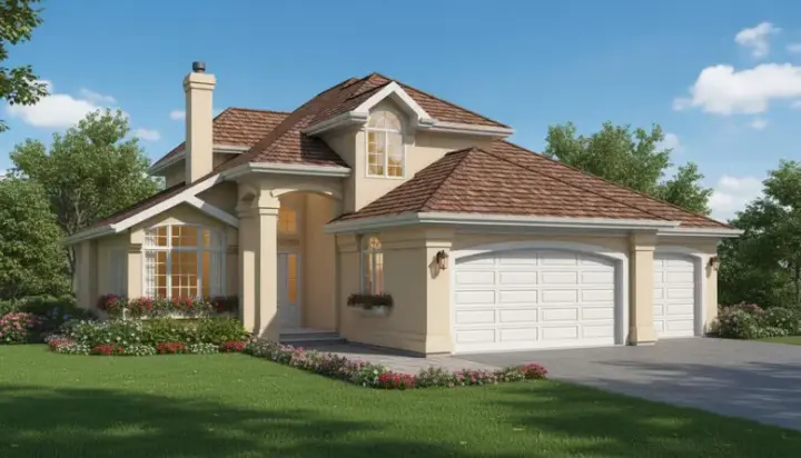 Mediterranean house plans 35-310 - front exterior, 2,088 sq ft, 3 bed, 3 bath house plans | Monster House Plans