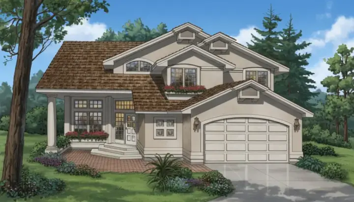 Southwest house plans 35-312 - front exterior, 2,120 sq ft, 3 bed, 3 bath house plans | Monster House Plans