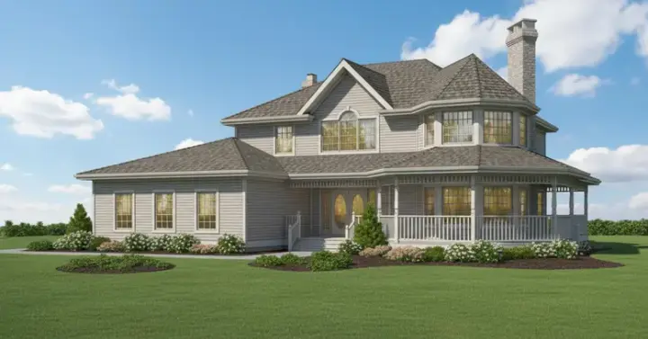 Country house plans 35-316 - front exterior, 2,560 sq ft, 4 bed, 2 bath house plans | Monster House Plans