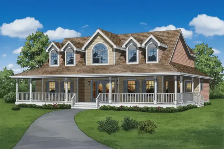 Country house plans 35-318 - front exterior, 3,141 sq ft, 4 bed, 3 bath house plans | Monster House Plans