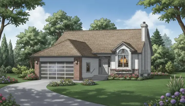 Traditional house plans 35-321 - front exterior, 1,000 sq ft, 3 bed, 1 bath house plans | Monster House Plans