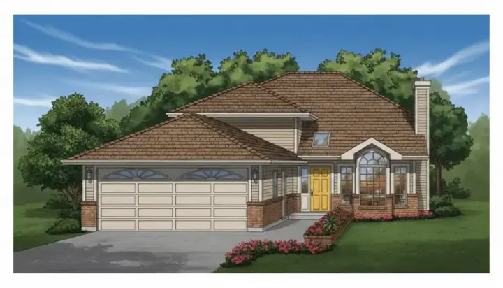 Traditional house plans 35-325 - front exterior, 1,184 sq ft, 3 bed, 2 bath house plans | Monster House Plans