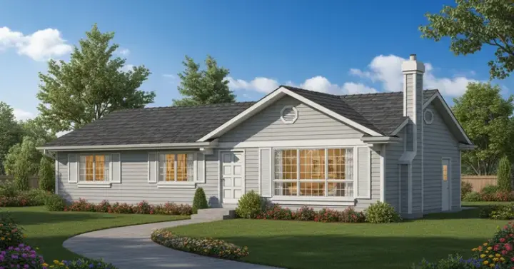 Traditional house plans 35-326 - front exterior, 1,196 sq ft, 3 bed, 2 bath house plans | Monster House Plans
