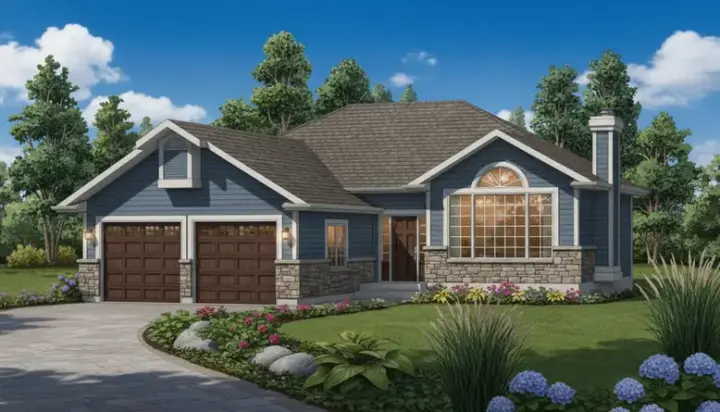 Traditional house plans 35-328 - front exterior, 1,204 sq ft, 3 bed, 2 bath house plans | Monster House Plans