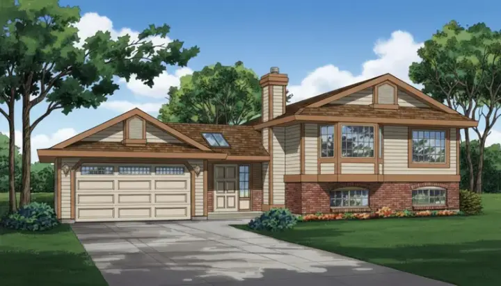 Traditional house plans 35-332 - front exterior, 1,257 sq ft, 3 bed, 1 bath house plans | Monster House Plans
