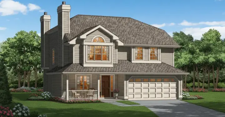 Traditional house plans 35-333 - front exterior, 1,564 sq ft, 3 bed, 2 bath house plans | Monster House Plans