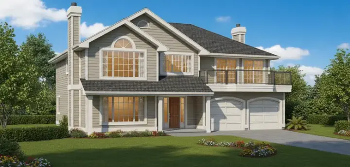 Traditional house plans 35-340 - front exterior, 1,519 sq ft, 3 bed, 2 bath house plans | Monster House Plans