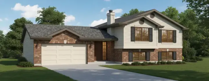 Traditional house plans 35-343 - front exterior, 1,449 sq ft, 3 bed, 2 bath house plans | Monster House Plans