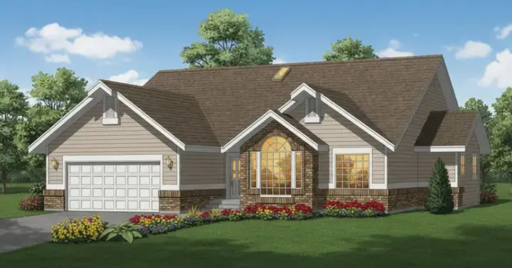 Traditional house plans 35-350 - front exterior, 1,647 sq ft, 3 bed, 2 bath house plans | Monster House Plans
