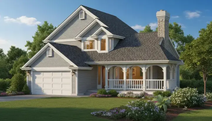 Country house plans 35-351 - front exterior, 1,716 sq ft, 3 bed, 2 bath house plans | Monster House Plans
