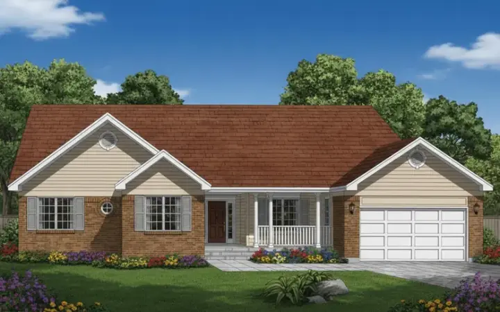 Traditional house plans 35-352 - front exterior, 1,760 sq ft, 3 bed, 2 bath house plans | Monster House Plans