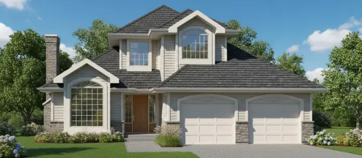 Northwest house plans 35-353 - front exterior, 1,855 sq ft, 3 bed, 2 bath house plans | Monster House Plans