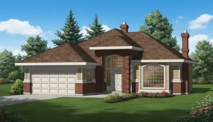 Traditional house plans 35-354 - front exterior, 1,794 sq ft, 3 bed, 2 bath house plans | Monster House Plans
