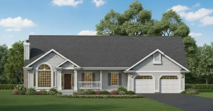Traditional house plans 35-355 - front exterior, 1,883 sq ft, 3 bed, 2 bath house plans | Monster House Plans