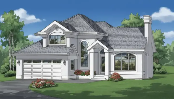 Southwest house plans 35-360 - front exterior, 1,860 sq ft, 3 bed, 2 bath house plans | Monster House Plans