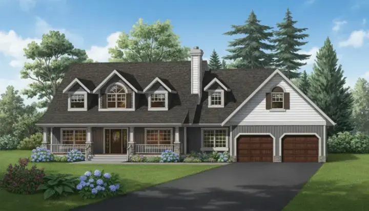 Country house plans 35-369 - front exterior, 2,044 sq ft, 3 bed, 2 bath house plans | Monster House Plans