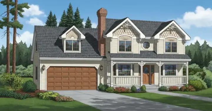 Victorian house plans 35-371 - front exterior, 2,094 sq ft, 4 bed, 2 bath house plans | Monster House Plans