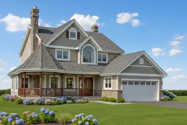 Victorian house plans 35-375 - front exterior, 2,258 sq ft, 4 bed, 2 bath house plans | Monster House Plans