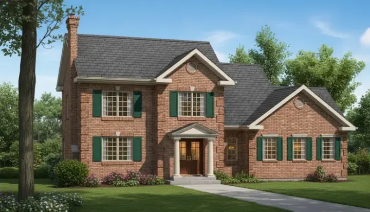 Traditional house plans 35-377 - front exterior, 2,270 sq ft, 3 bed, 2 bath house plans | Monster House Plans