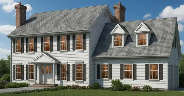 Early American house plans 35-380 - front exterior, 2,265 sq ft, 3 bed, 2 bath house plans | Monster House Plans