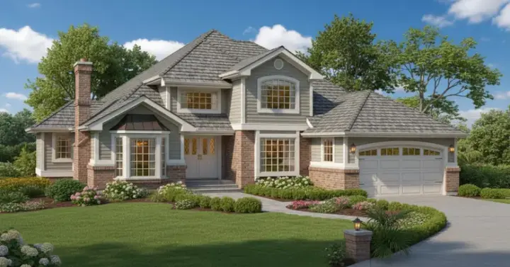 Northwest house plans 35-388 - front exterior, 2,423 sq ft, 4 bed, 2 bath house plans | Monster House Plans