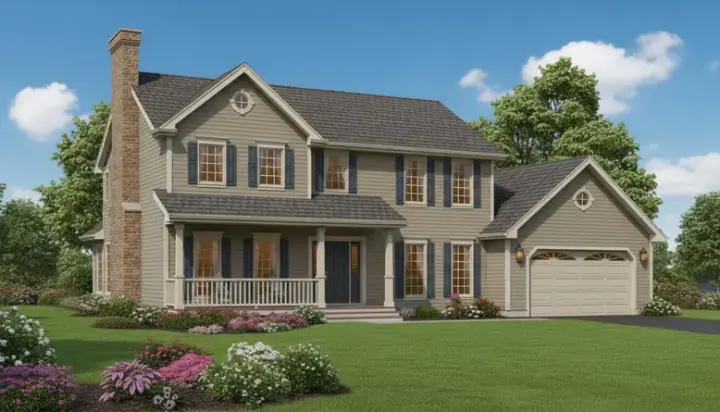 Country house plans 35-392 - front exterior, 2,566 sq ft, 4 bed, 2 bath house plans | Monster House Plans