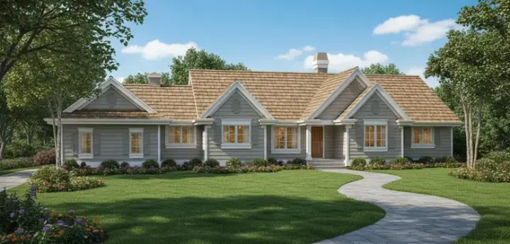Traditional house plans 35-433 - front exterior, 1,588 sq ft, 3 bed, 2 bath house plans | Monster House Plans