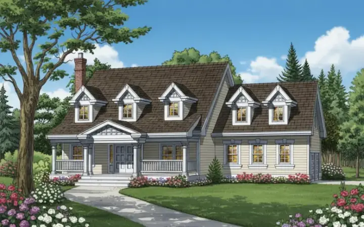 Country house plans 35-434 - front exterior, 2,481 sq ft, 4 bed, 2 bath house plans | Monster House Plans