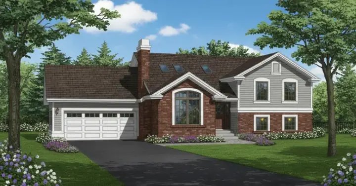 Traditional house plans 35-442 - front exterior, 1,317 sq ft, 3 bed, 2 bath house plans | Monster House Plans
