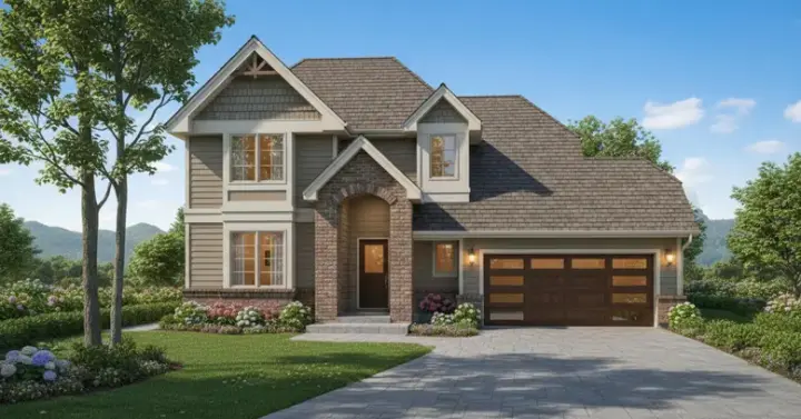 Traditional house plans 35-450 - front exterior, 2,068 sq ft, 4 bed, 2 bath house plans | Monster House Plans