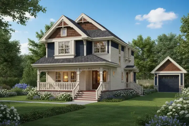 Country house plans 35-451 - front exterior, 2,219 sq ft, 4 bed, 2 bath house plans | Monster House Plans