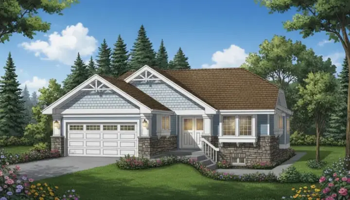 Bungalow house plans 35-452 - front exterior, 2,220 sq ft, 3 bed, 2 bath house plans | Monster House Plans