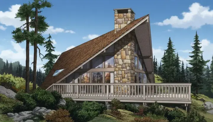 Contemporary house plans 35-466 - front exterior, 1,296 sq ft, 3 bed, 1 bath house plans | Monster House Plans