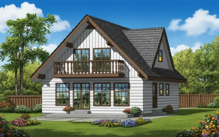 Cottage house plans 35-467 - front exterior, 1,605 sq ft, 3 bed, 2 bath house plans | Monster House Plans