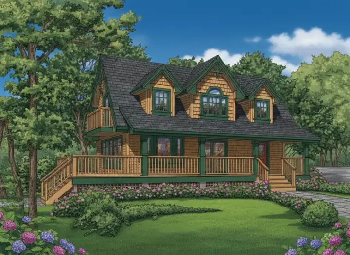 Country house plans 35-489 - front exterior, 1,365 sq ft, 3 bed, 2 bath house plans | Monster House Plans