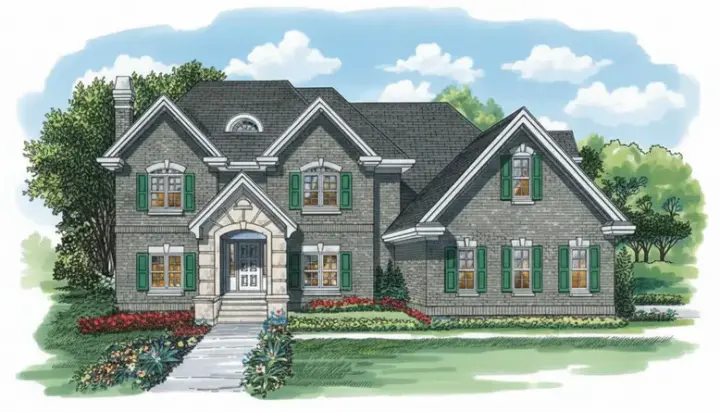 Traditional house plans 35-496 - front exterior, 2,685 sq ft, 4 bed, 2 bath house plans | Monster House Plans