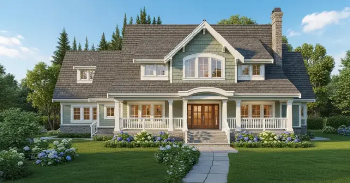 Country house plans 35-497 - front exterior, 3,090 sq ft, 4 bed, 3 bath house plans | Monster House Plans