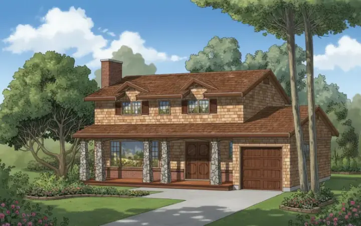 Traditional house plans 35-503 - front exterior, 1,680 sq ft, 4 bed, 2 bath house plans | Monster House Plans