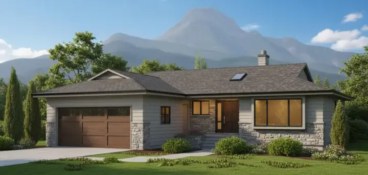 Traditional house plans 35-518 - front exterior, 1,289 sq ft, 3 bed, 1 bath house plans | Monster House Plans